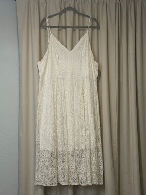 Rebdolls Cream Lace Strapless-Style Slip Dress